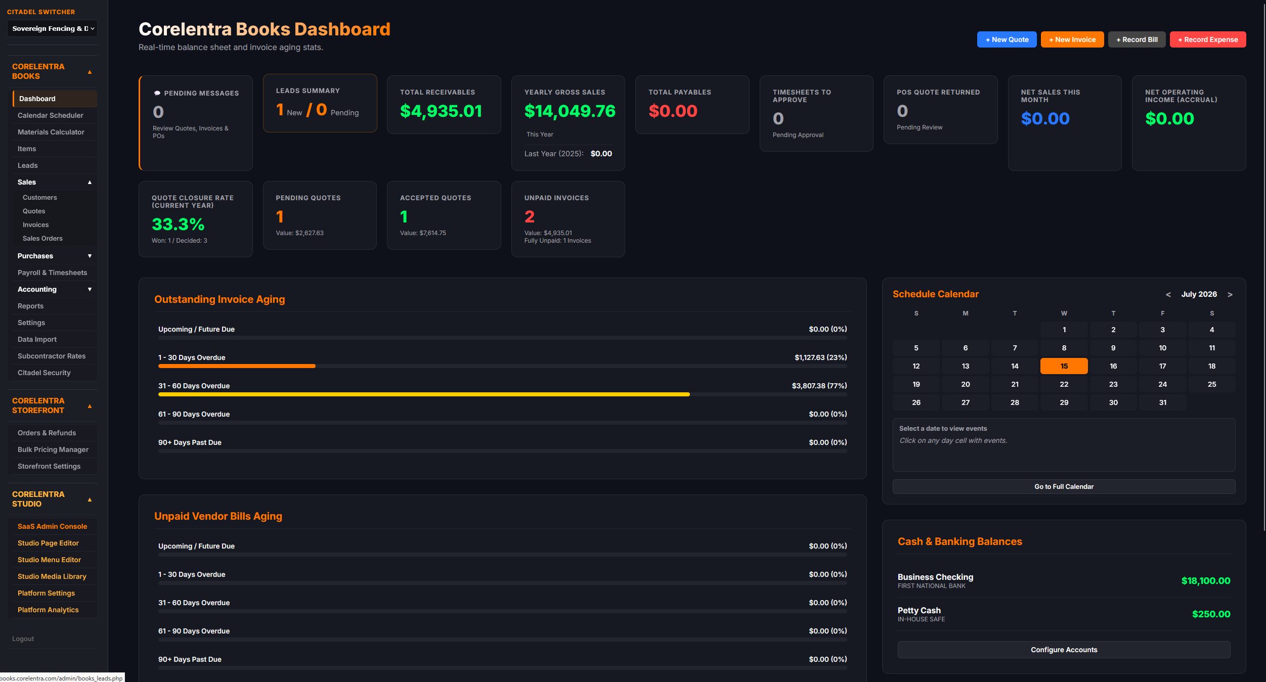 Corelentra Dashboard