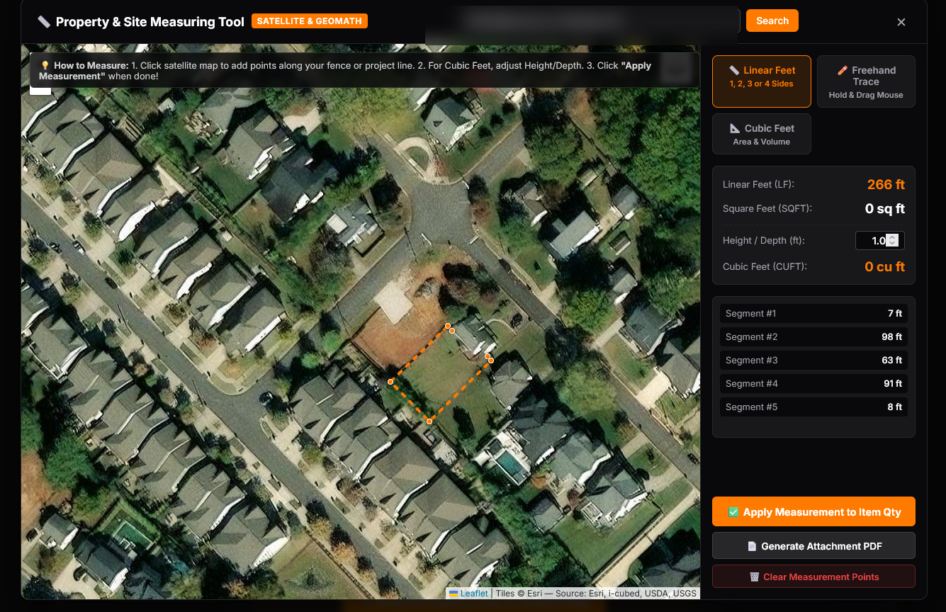 Satellite Property Measurement Tool Interface in Corelentra Books