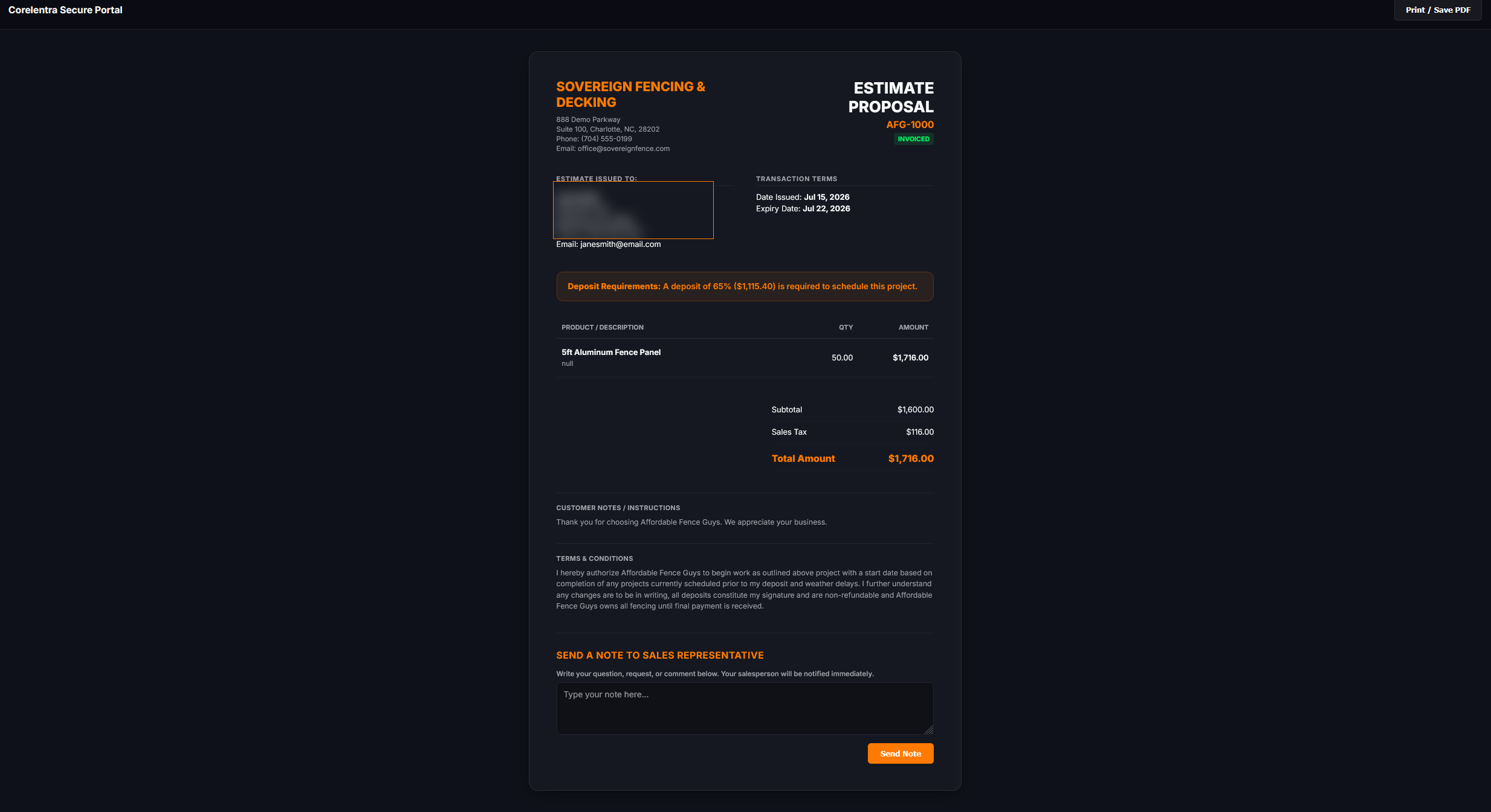 Corelentra Client Secure Portal